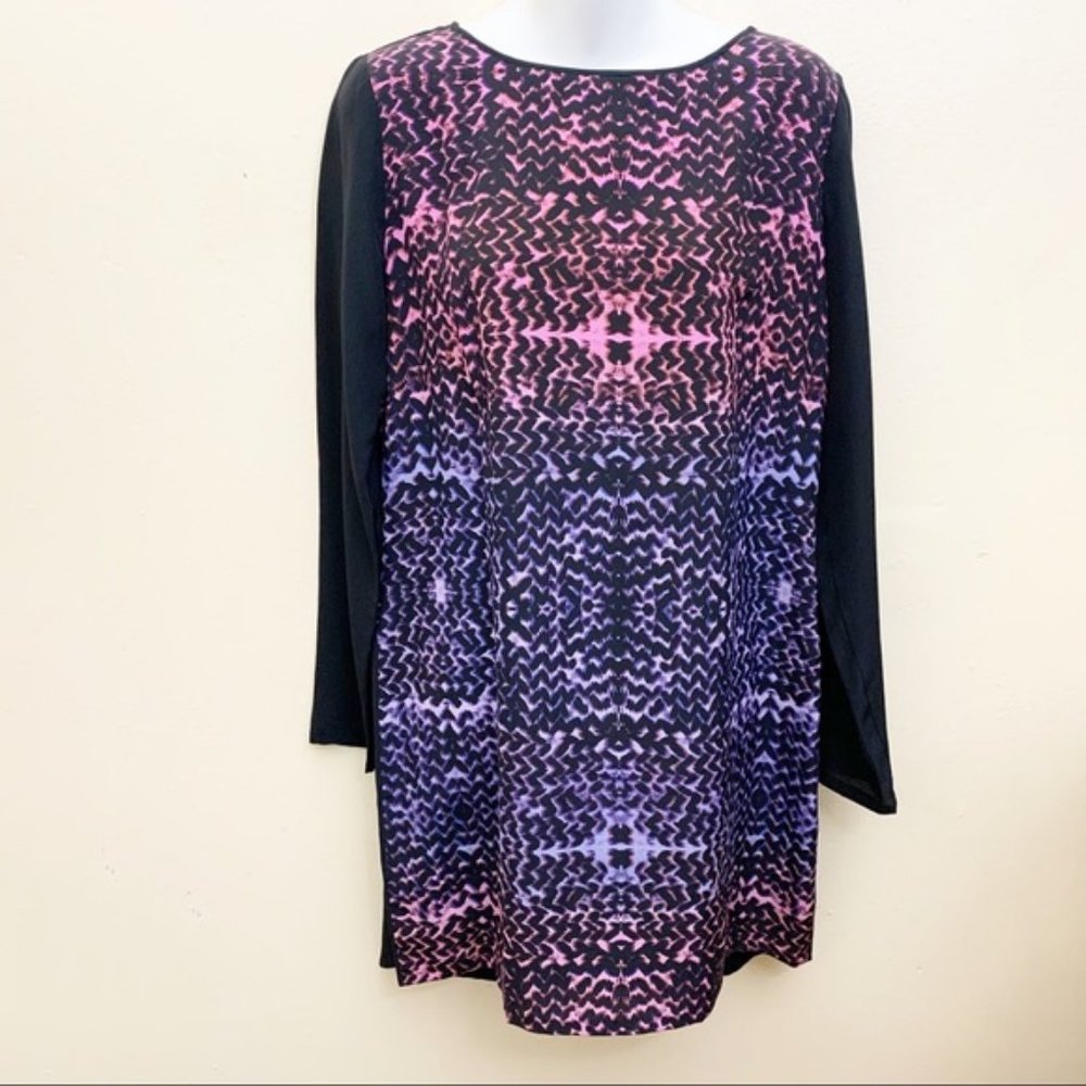 Charlie Jade Long Sleeve Geometric Midi Dress Med